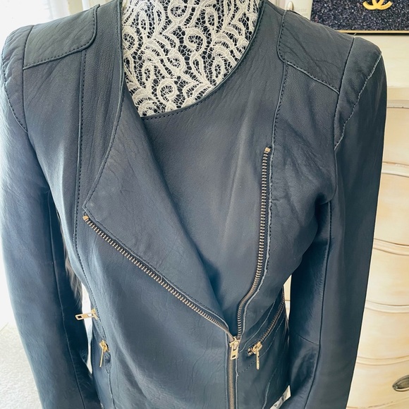 Maje Lamb Leather Moto Jacket - Picture 13 of 16